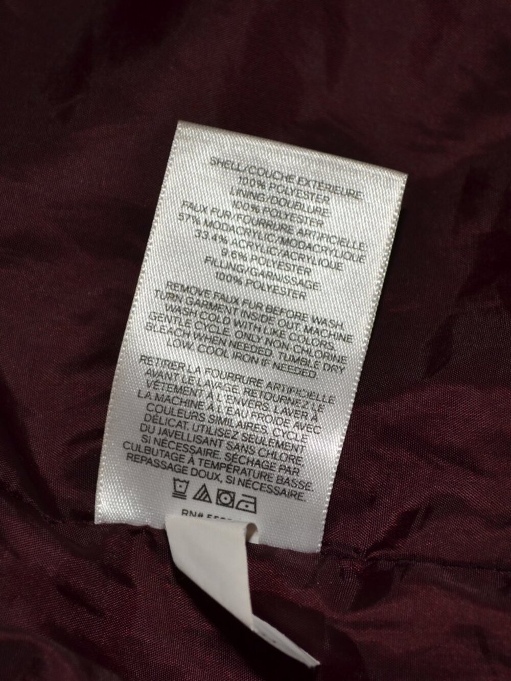 Express Maroon Belted Long Puffer Coat w Detachable Faux Fur Hood sz Small - Picture 10 of 13